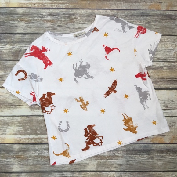 Zara Tops - Zara Trafaluc Western Rodeo Horse Tee Shirt Top S